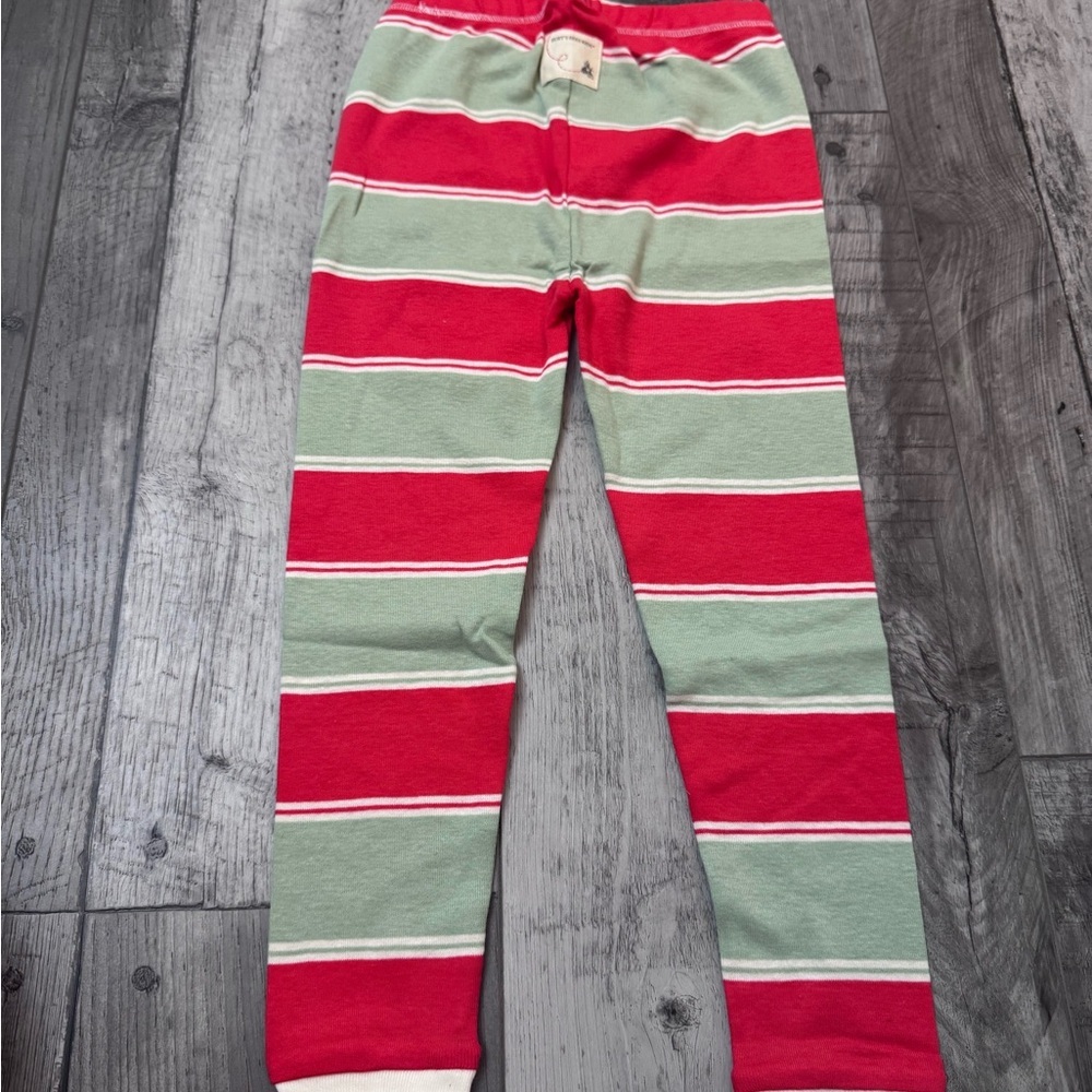 Burt’s Bees Unisex Striped Christmas Pajamas Holiday Red Green 2 Piece 4 NEW NWT - Picture 5 of 7